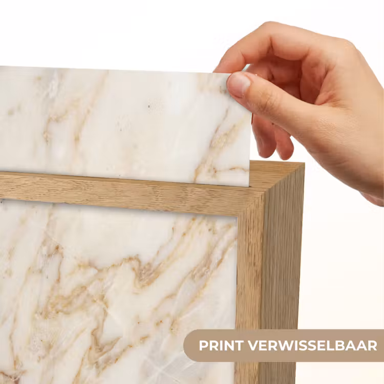 Marmer - Ader - Abstract - Wit - Goud Light Box met kabel (Wandlamp) klein -USP_websiteprintNL