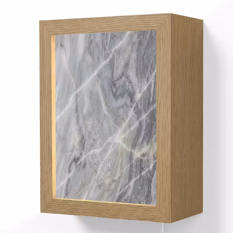 Marmer - Ader - Patroon - Abstract - Grijs Light Box met kabel (Wandlamp) klein -3d