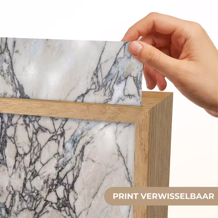 Marmer - Aderen - Patroon - Wit - Grijs Light Box met kabel (Wandlamp) klein -USP_websiteprintNL