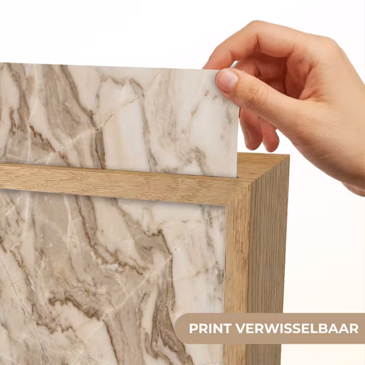 Marmer - Aderen - Textuur - Beige - Modern Light Box met kabel (Wandlamp) klein -USP_websiteprintNL