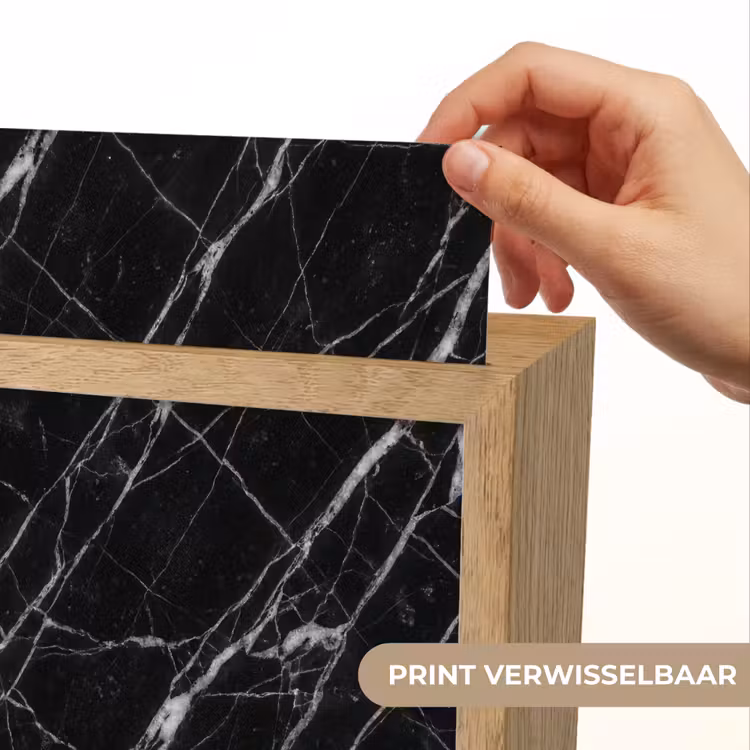 Marmer - Aders - Abstract - Zwart Light Box met kabel (Wandlamp) klein -USP_websiteprintNL