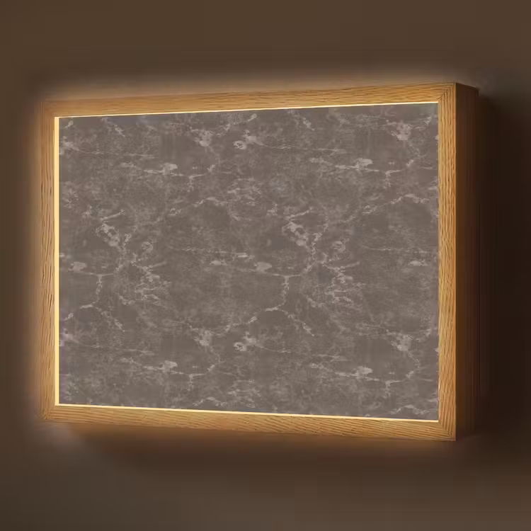 Marmer - Aders - Bruin Light Box met batterij (Wandlamp) middel 907 -z3d_website