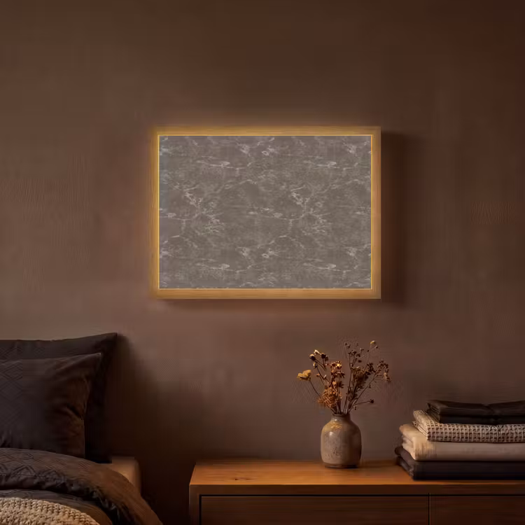 Marmer - Aders - Bruin Light Box met batterij (Wandlamp) middel 907 -sfeer4