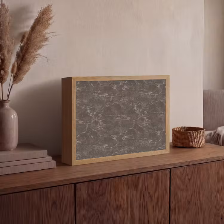 Marmer - Aders - Bruin Light Box met batterij (Wandlamp) middel 907 -sfeer2