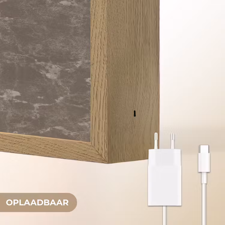 Marmer - Aders - Bruin Light Box met batterij (Wandlamp) middel 907 -USP_websiteoplaadbaarNL