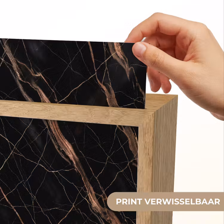 Marmer - Goud - Patroon - Luxe - Zwart Light Box met kabel (Wandlamp) klein -USP_websiteprintNL