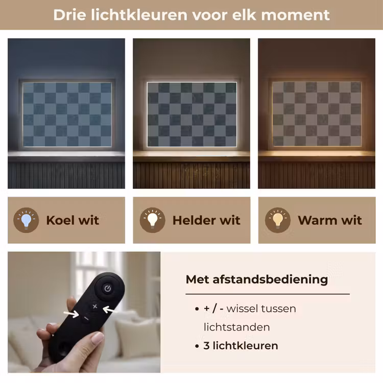 Marmer - Patroon - Antraciet Light Box met batterij (Wandlamp) middel 907 -USP_lichtkleurNL