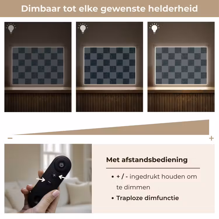 Marmer - Patroon - Antraciet Light Box met batterij (Wandlamp) middel 907 -USP_dimbaarNL