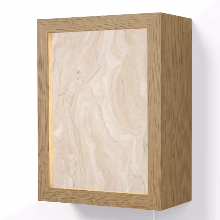 Marmer - Patroon - Beige - Steen - Abstract Light Box met kabel (Wandlamp) klein -3d