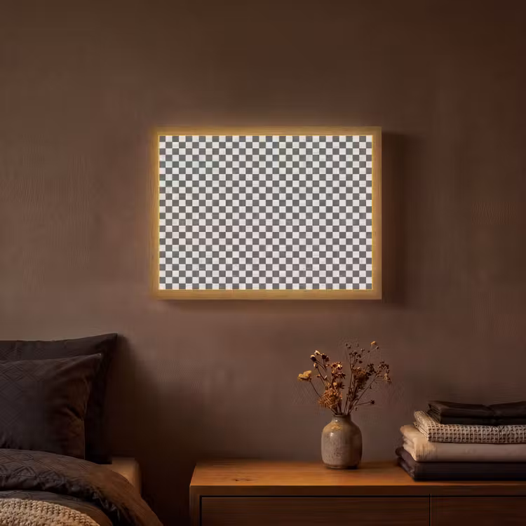 Marmer - Patroon - Grijs Light Box met batterij (Wandlamp) middel 907 -sfeer4