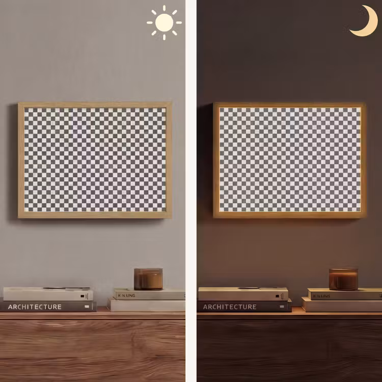 Marmer - Patroon - Grijs Light Box met batterij (Wandlamp) middel 907 -sfeer3