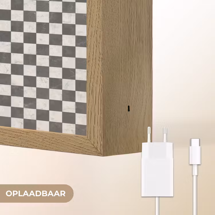Marmer - Patroon - Grijs Light Box met batterij (Wandlamp) middel 907 -USP_websiteoplaadbaarNL