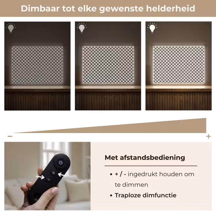 Marmer - Patroon - Grijs Light Box met batterij (Wandlamp) middel 907 -USP_dimbaarNL