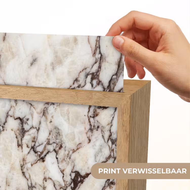 Marmer - Textuur - Abstract - Wit - Bruin Light Box met kabel (Wandlamp) klein -USP_websiteprintNL