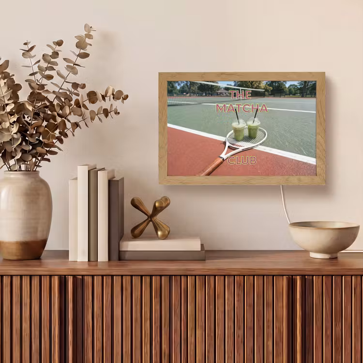 Matcha Club - Tennis - Matcha Light Box met kabel (Wandlamp) klein -sfeer2