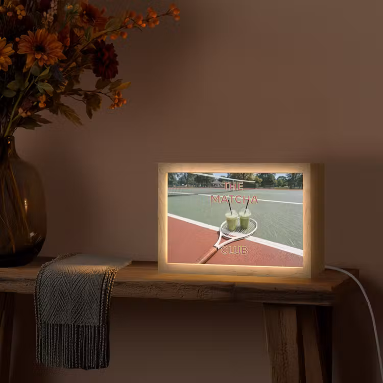 Matcha Club - Tennis - Matcha Light Box met kabel (Wandlamp) klein -sfeer4