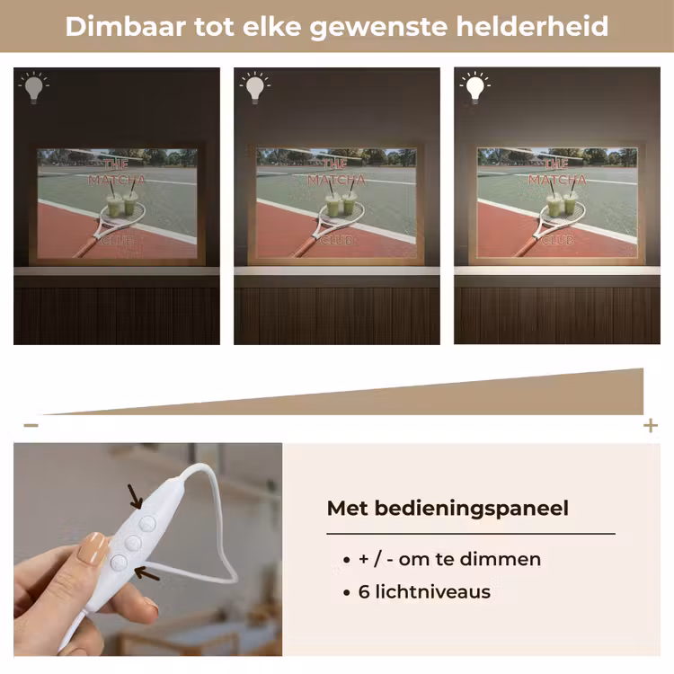 Matcha Club - Tennis - Matcha Light Box met kabel (Wandlamp) klein -USP_dimbaarNL