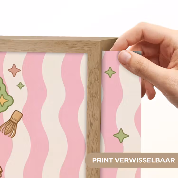 Matcha - Hond - Roze - Groen Light Box met batterij (Wandlamp) middel -USP_websiteprintNL