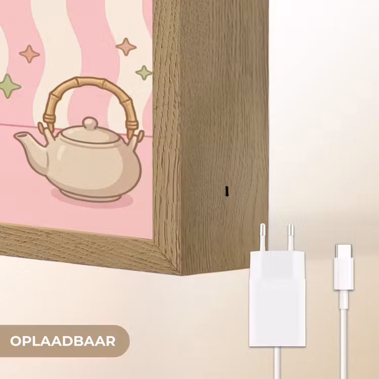 Matcha - Hond - Roze - Groen Light Box met batterij (Wandlamp) middel -USP_websiteoplaadbaarNL