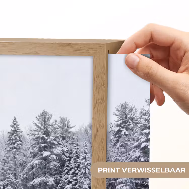 Meer - Dennen - IJs - Winter - Rustgevend Light Box met batterij (Wandlamp) middel -USP_websiteprintNL