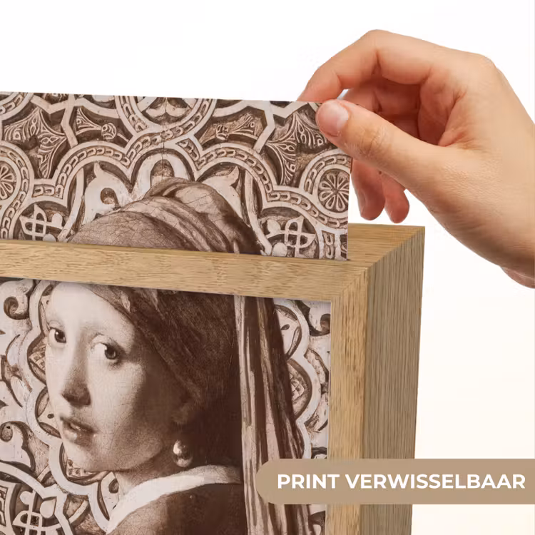Meisje met de parel - Johannes Vermeer - Sepia Light Box met kabel (Wandlamp) klein -USP_websiteprintNL