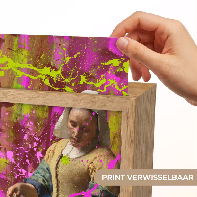 Melkmeisje - Johannes Vermeer - Neon Light Box met kabel (Wandlamp) klein -USP_websiteprintNL