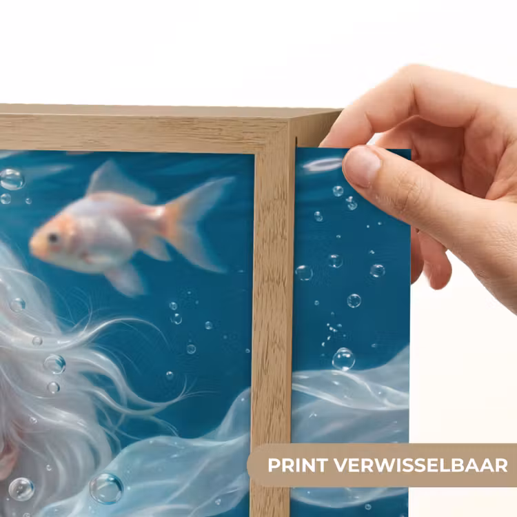 Mens - Onderwater - Vis - Modern - Blauw Light Box met batterij (Wandlamp) middel -USP_websiteprintNL