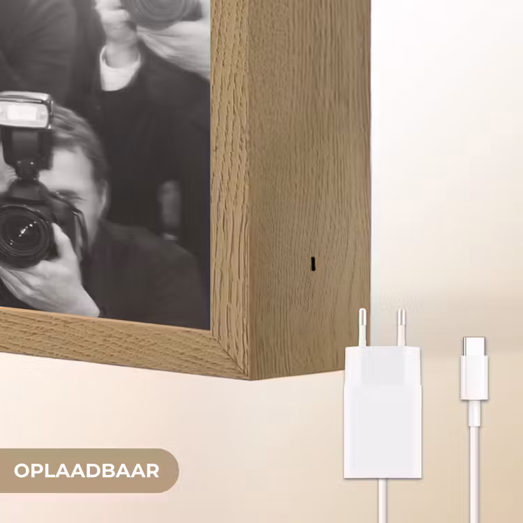 Mensen - Camera - Flitslicht - Zwart-wit - Media Light Box met batterij (Wandlamp) middel -USP_websiteoplaadbaarNL