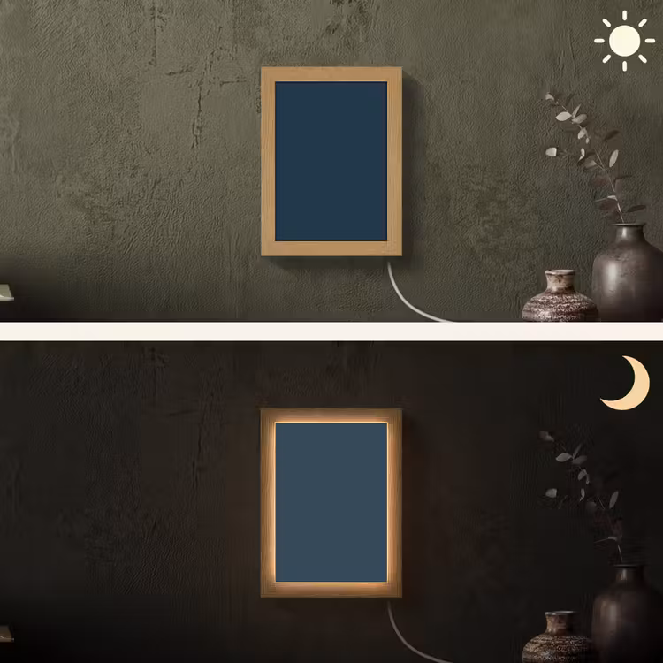 Midnight - Blue - Blauw Light Box met kabel (Wandlamp) klein 929 -sfeer3