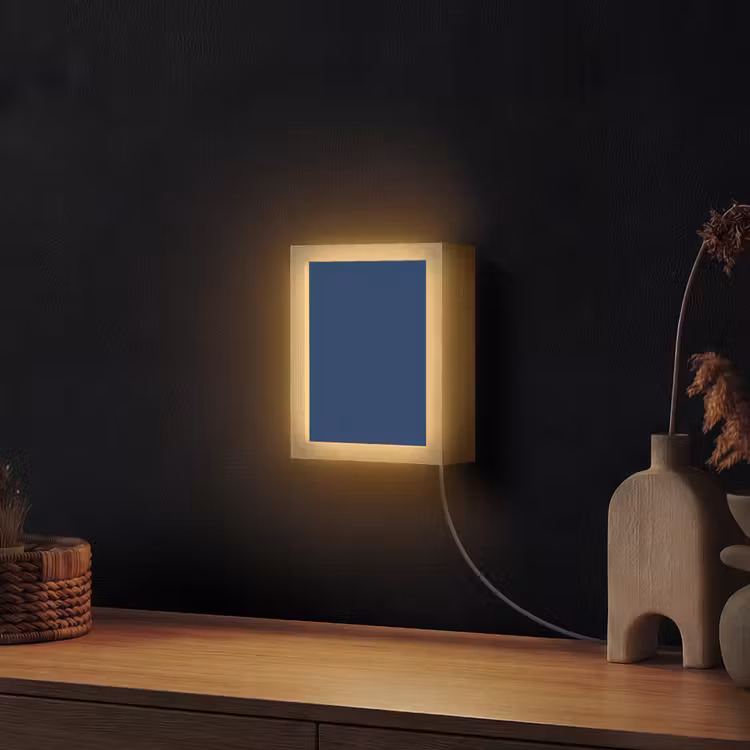 Midnight - Navy - Blauw Light Box met kabel (Wandlamp) klein 929 -sfeer1