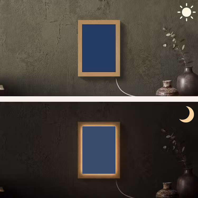 Midnight - Navy - Blauw Light Box met kabel (Wandlamp) klein 929 -sfeer3
