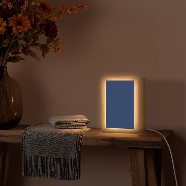 Midnight - Navy - Blauw Light Box met kabel (Wandlamp) klein 929 -sfeer4