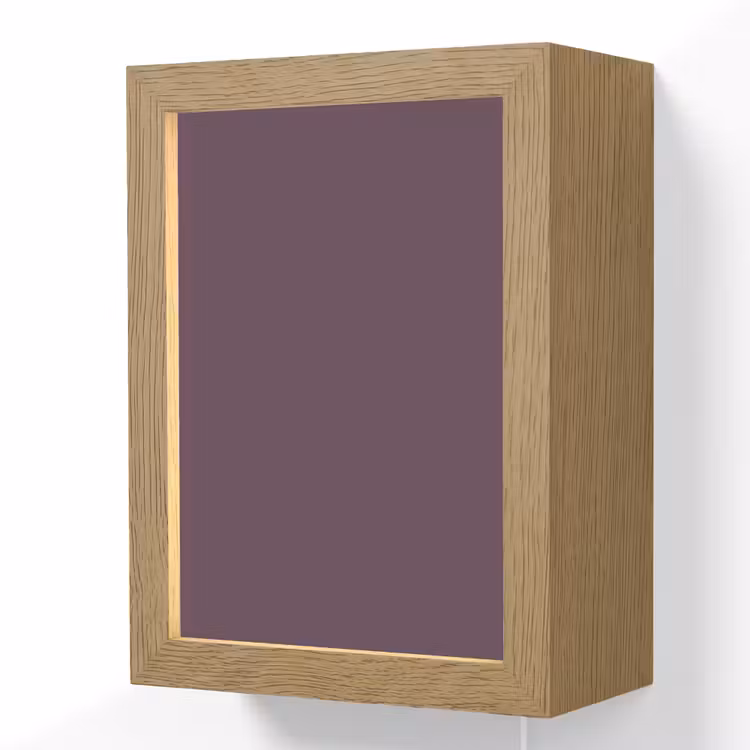 Midnight - Plum - Paars Light Box met kabel (Wandlamp) klein 929 -3d
