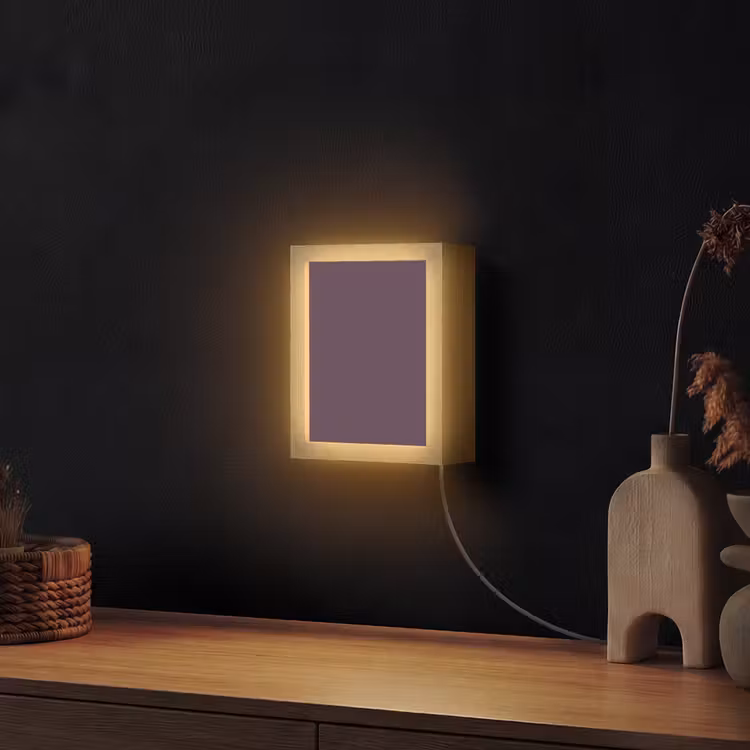 Midnight - Plum - Paars Light Box met kabel (Wandlamp) klein 929 -sfeer1
