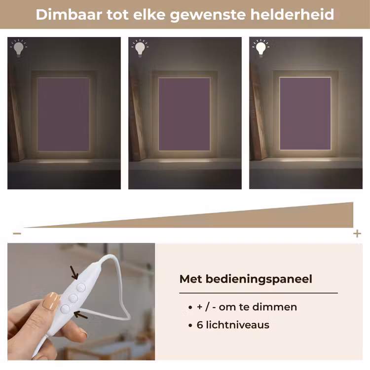 Midnight - Plum - Paars Light Box met kabel (Wandlamp) klein 929 -USP_dimbaarNL