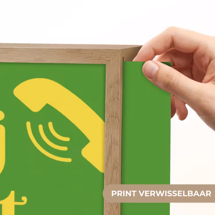 Mij niet bellen - Telefoon - Groen Light Box met batterij (Wandlamp) middel -USP_websiteprintNL