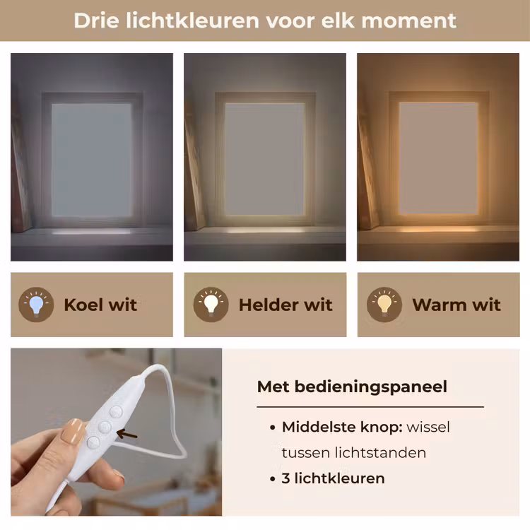 Mineral - Grey - Grijs Light Box met kabel (Wandlamp) klein 929 -USP_lichtkleurNL