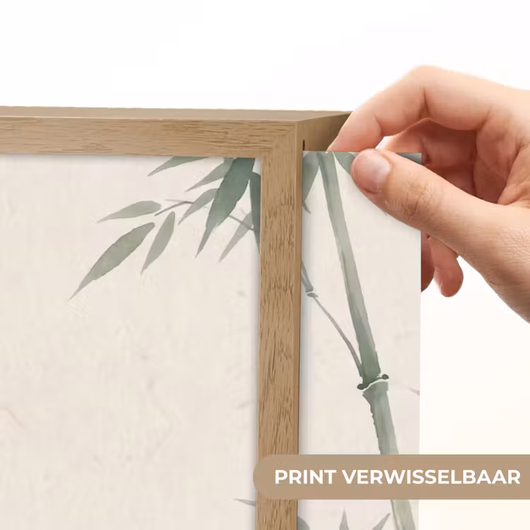 Minimalistisch - Bamboe - Groen Light Box met batterij (Wandlamp) middel -USP_websiteprintNL