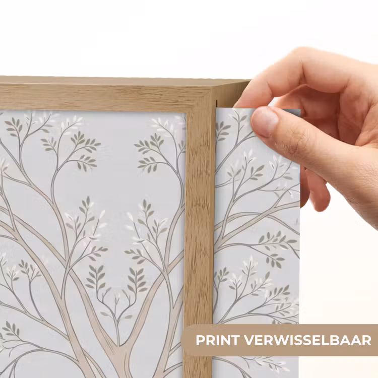 Minimalistisch - Kraanvogels - Blauw Light Box met batterij (Wandlamp) middel -USP_websiteprintNL