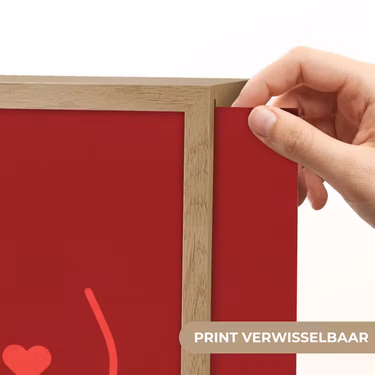 Minimalistisch - Lijnillustratie - Rood Light Box met batterij (Wandlamp) middel -USP_websiteprintNL