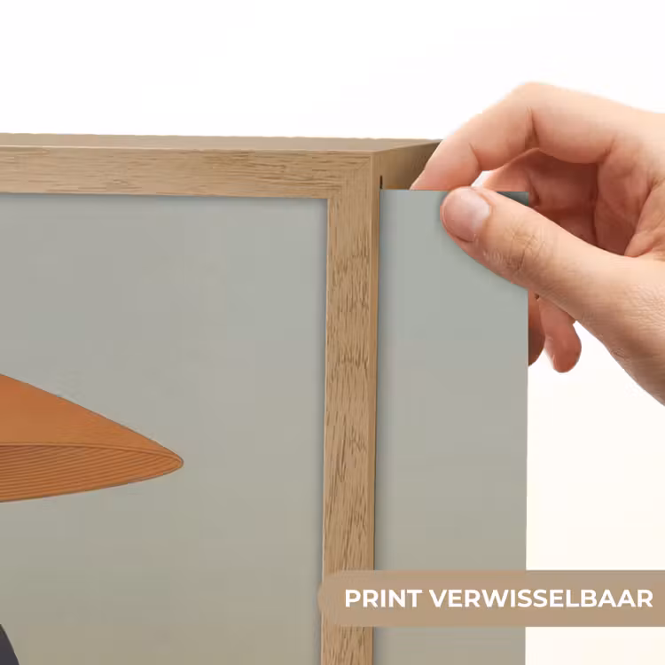 Minimalistisch - Silhouet - Oranje Light Box met batterij (Wandlamp) middel -USP_websiteprintNL