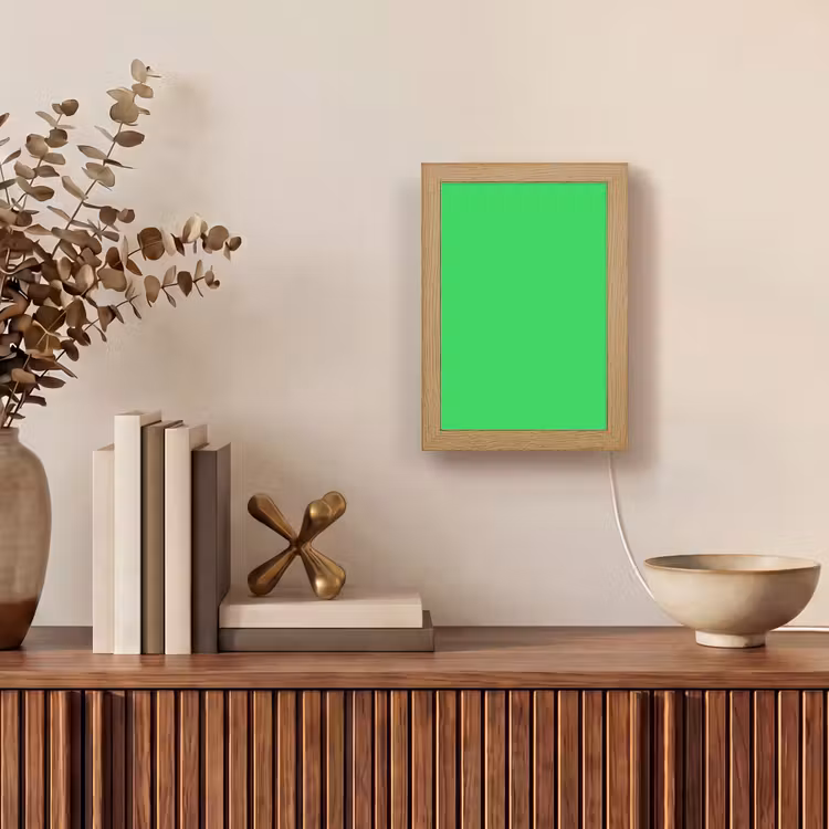 Mint - Green - Groen Light Box met kabel (Wandlamp) klein 929 -sfeer2