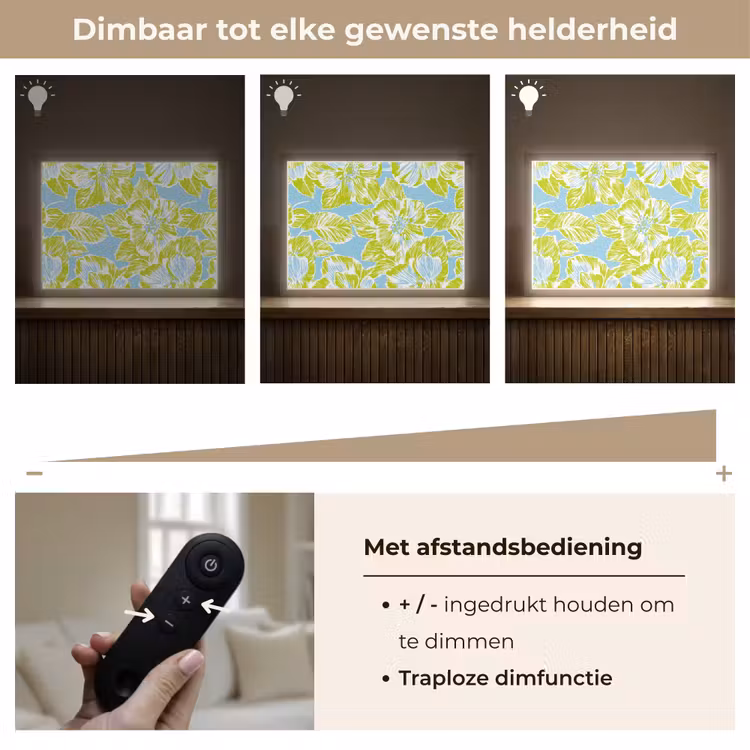 Modern - Bloemen - Groen Light Box met batterij (Wandlamp) middel 907 -USP_dimbaarNL