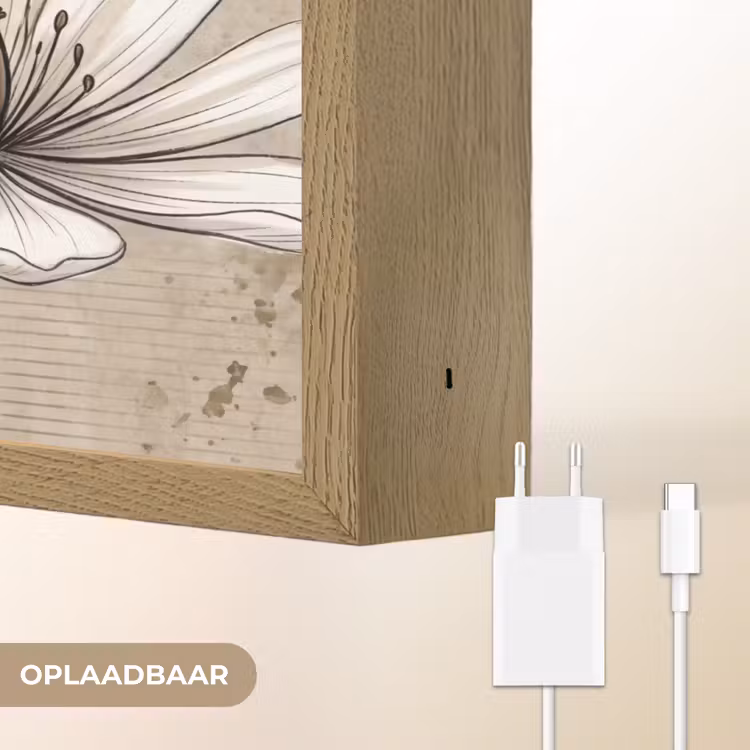 Modern - Design - Wit Light Box met batterij (Wandlamp) middel -USP_websiteoplaadbaarNL