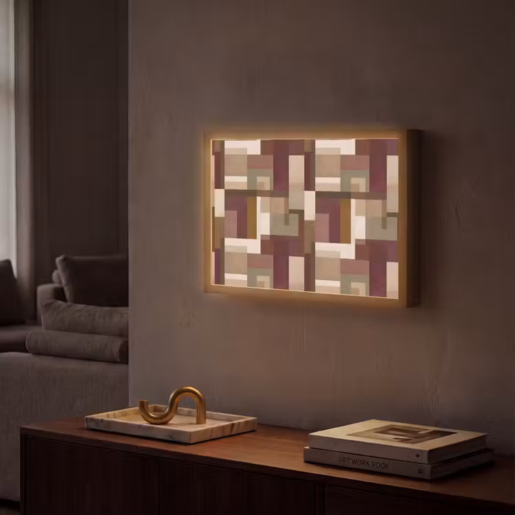 Modern - Geometrie - Kleurrijk Light Box met batterij (Wandlamp) middel 907 -sfeer1