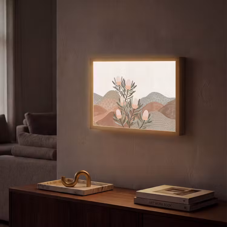 Modern - Heuvels - Terracotta Light Box met batterij (Wandlamp) middel -sfeer1