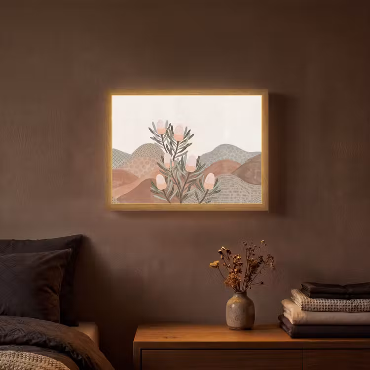 Modern - Heuvels - Terracotta Light Box met batterij (Wandlamp) middel -sfeer4