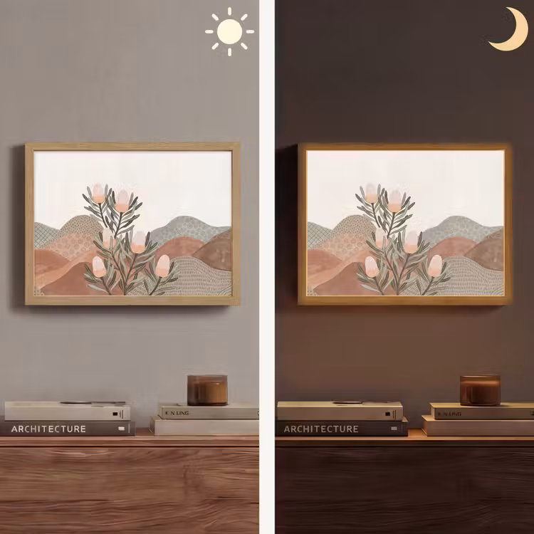 Modern - Heuvels - Terracotta Light Box met batterij (Wandlamp) middel -sfeer3