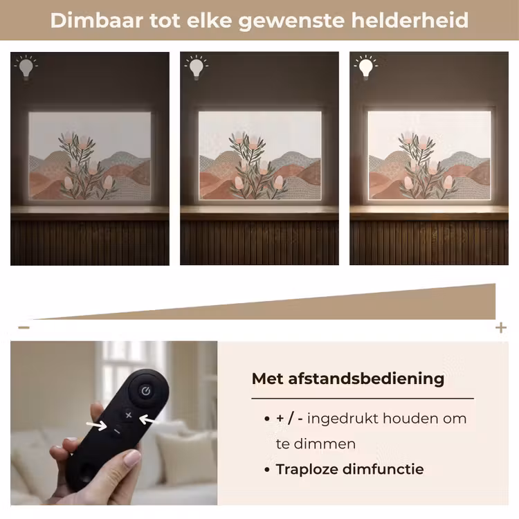 Modern - Heuvels - Terracotta Light Box met batterij (Wandlamp) middel -USP_dimbaarNL