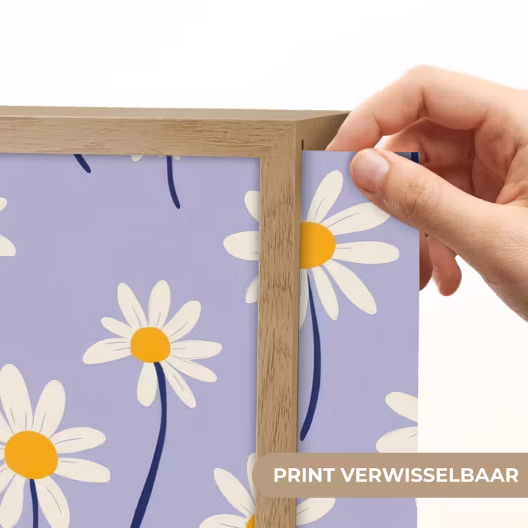 Modern - Madelief - Paars Light Box met batterij (Wandlamp) middel 907 -USP_websiteprintNL